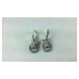 Sterling Silver Jaguar Earrings With Tiny Stone