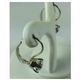 Tiny Sterling Silver Earrings With CZ Stone 1.9