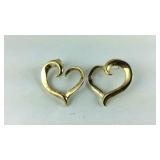 Gold Tone Sterling Silver Heart Shaped Earrings