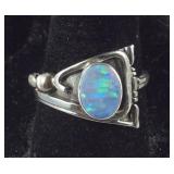Sterling Silver Ring With Stone Of Opal Like