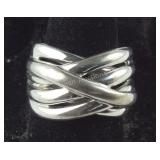 Wide Sterling Silver Ring  9.7 grams, size 9