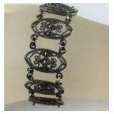 Vintage Sterling Silver Bracelet With Marcasites