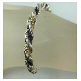 Sterling Silver Bracelet With Black And Gold Tiny