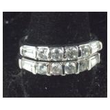 Two c CZ Bands Costume Jewelry , size 11 &