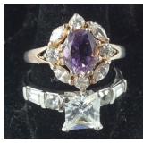 Two Costume Jewelry Rings With Lots Of Bling,