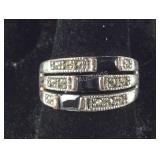 Black Onyx Ring/Band With Marcasties silvertone