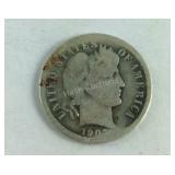 Very Worn Barber Dime 1907