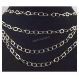 Very Long Sterling Silver Necklace  28.8 grams,