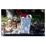 Skid of toys, Smith Corona typewriter, bags,