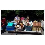 Skid lot of with photo frame, baskets, games and