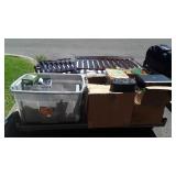 SKid with Christmas bulbs and lights,