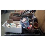 Skid of coffee cups, silverware, dishes, peanut