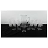 Glassware, includes grapevine etched water