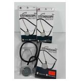 Three single head stethoscopes, new in boxes