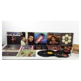 Group of vinyl records, includes Journey, KISS,