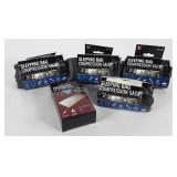 Camping gear, four sleeping bag compression sacks