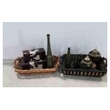 Home decor, decorative trunks, vases, basket