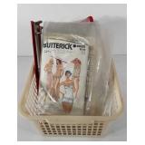 Small basket full of sewing patterns