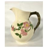 Franciscan Earthenware Desert Rose pitcher, 9.5"