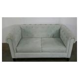 Love seat, tufted, sea foam green, 64" wide, 36"