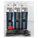 Three double pocket sports belt, new in boxes
