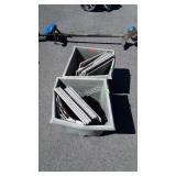 Misc. Ceramic floor tiles in 2 plastic planters