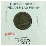1859 Indian head penny