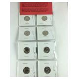 Eight Roosevelt dimes