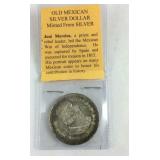 Old Mexican silver dollar