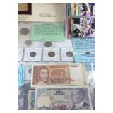 Foreign coins and paper money, mint error coin,