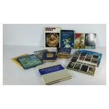 Group of coffee table books, older educational