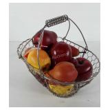 Basket of everlasting fruit, paint is chipping on