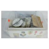 Craft supplies in a 16 qt tote with lid