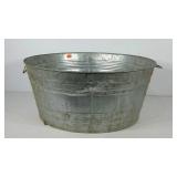 Large galvanized bucket/tub with handles, 26.5" ×