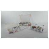 Art supplies, three storage organizers full of