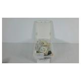 Craft supplies, plastic tote with lid