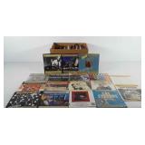 Vinyl Records, box of 45 RPMs, includes The