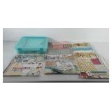 Scrapbooking supplies, includes storage bin,