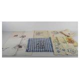 Textiles, embroidered napkins, hand towels, flour