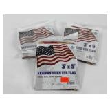 Veteran Worn USA flags, 3x5, new in packaging