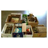 Skid lot: glassware, basket, ice cream maker,