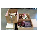 Skid lot of seasonal items : tree, ornaments,