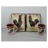 Farm house decor, includes wall hanging chicken