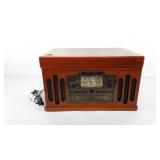 Crosley wooden turntable and CD player, works