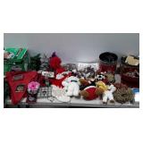 Christmas decor, includes plush toys, mini trees,