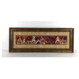 Puppy faces picture, framed 46x18