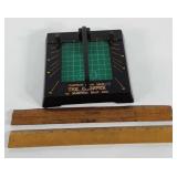 Office supplies, two wooden rulers and The