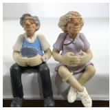 C Manning shelf sitting figurine couple, limited