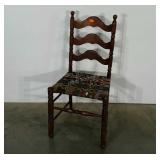 Chair with woven silk tie seat