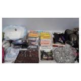 Mixed group, glass sherberts, brass bowl,